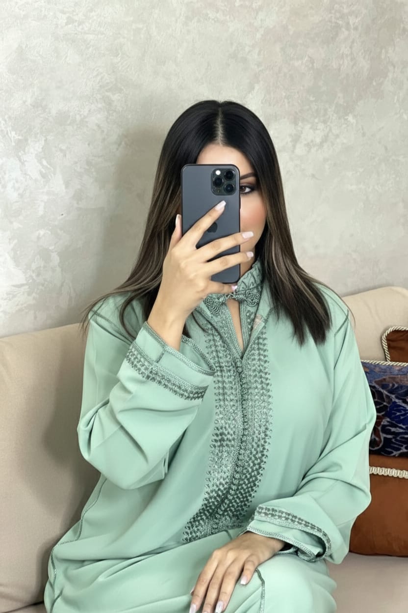 جلابة مغربية فاخرة ✨ تطريز راقٍ – أناقة تليق بذوقك